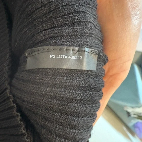 Theory Black Square Neck Portrait Evian Long Sleeve Top Largr - Picture 6 of 7